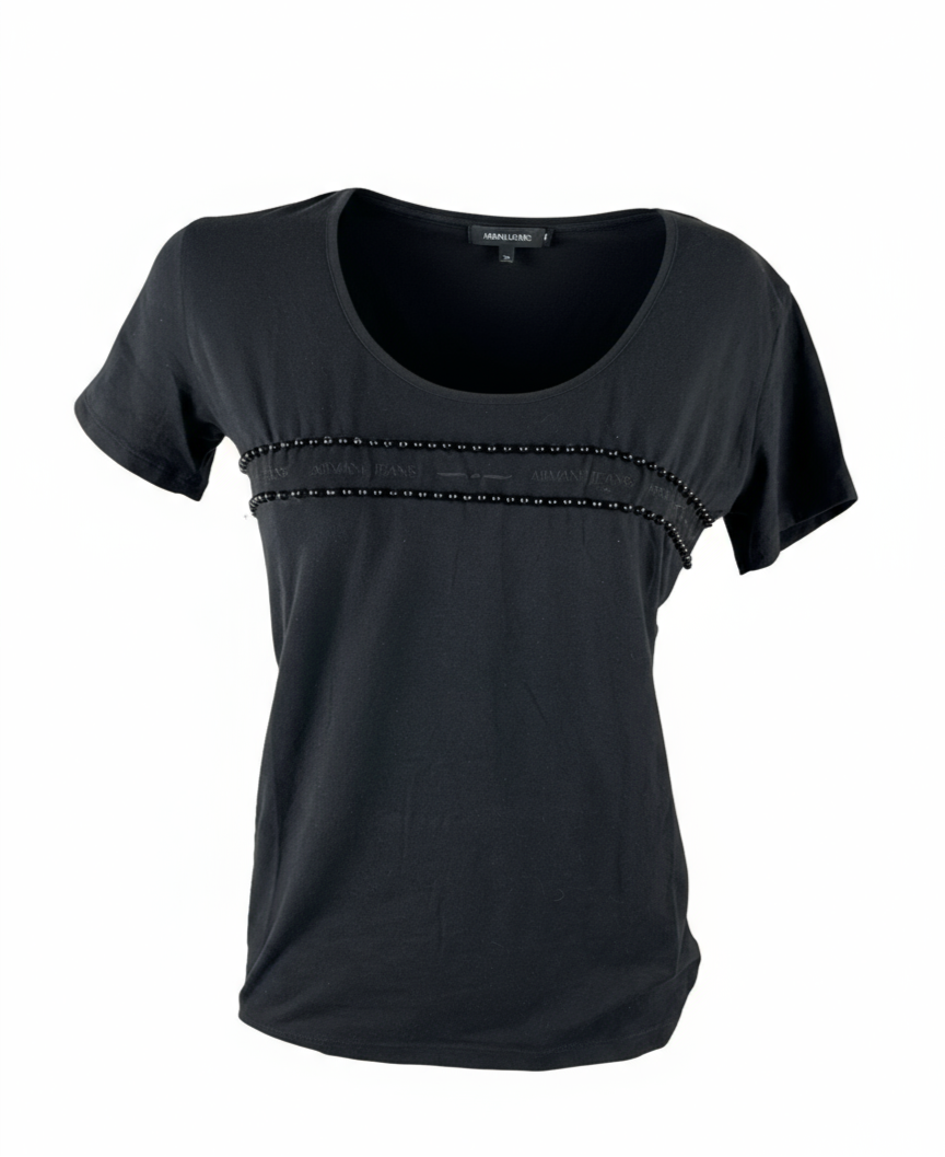 ARMANI JEANS- MAGLIA IN COTONE NERO