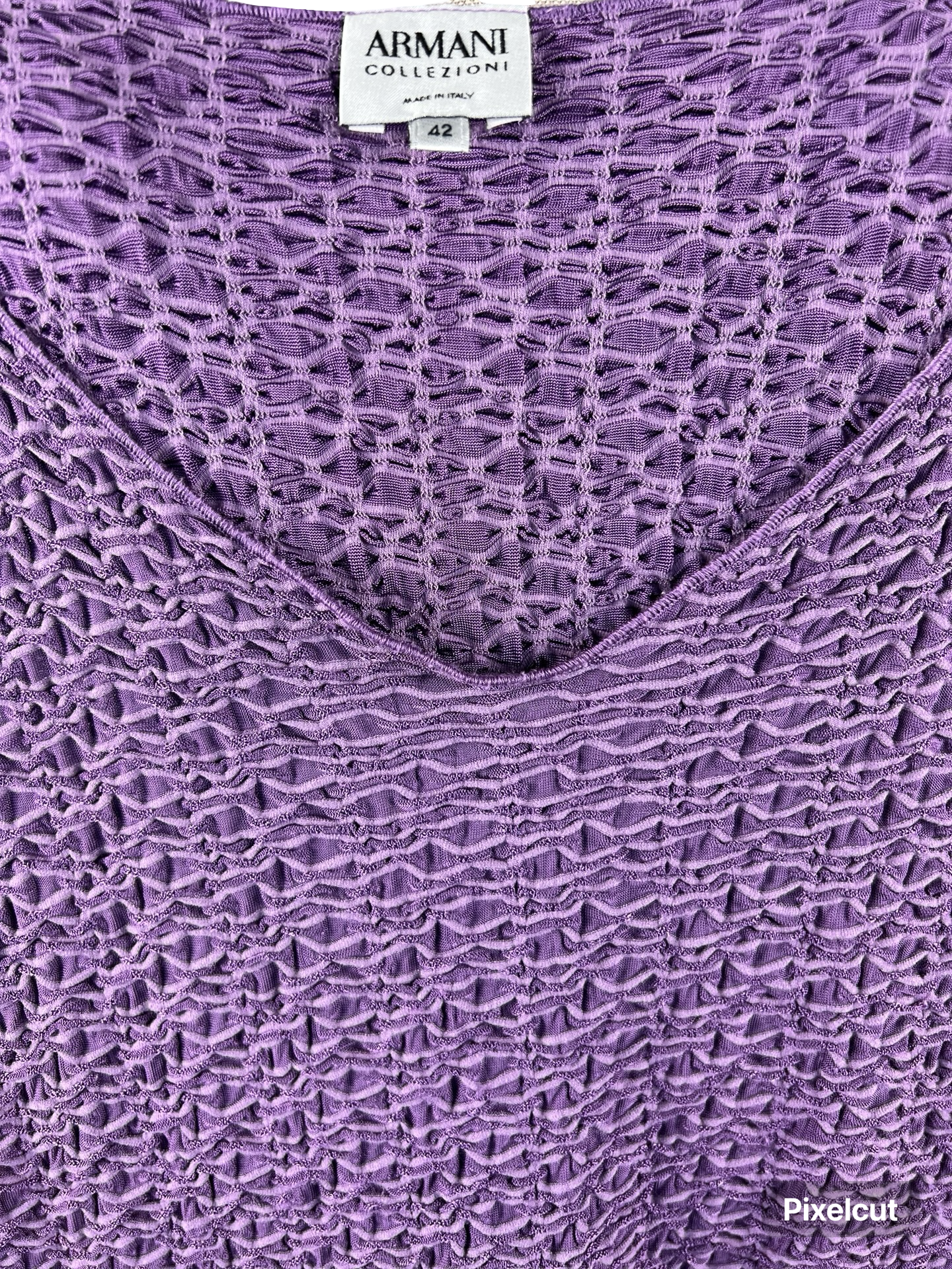 GIORGIO ARMANI - MAGLIA VIOLA IN FILO CROCHET