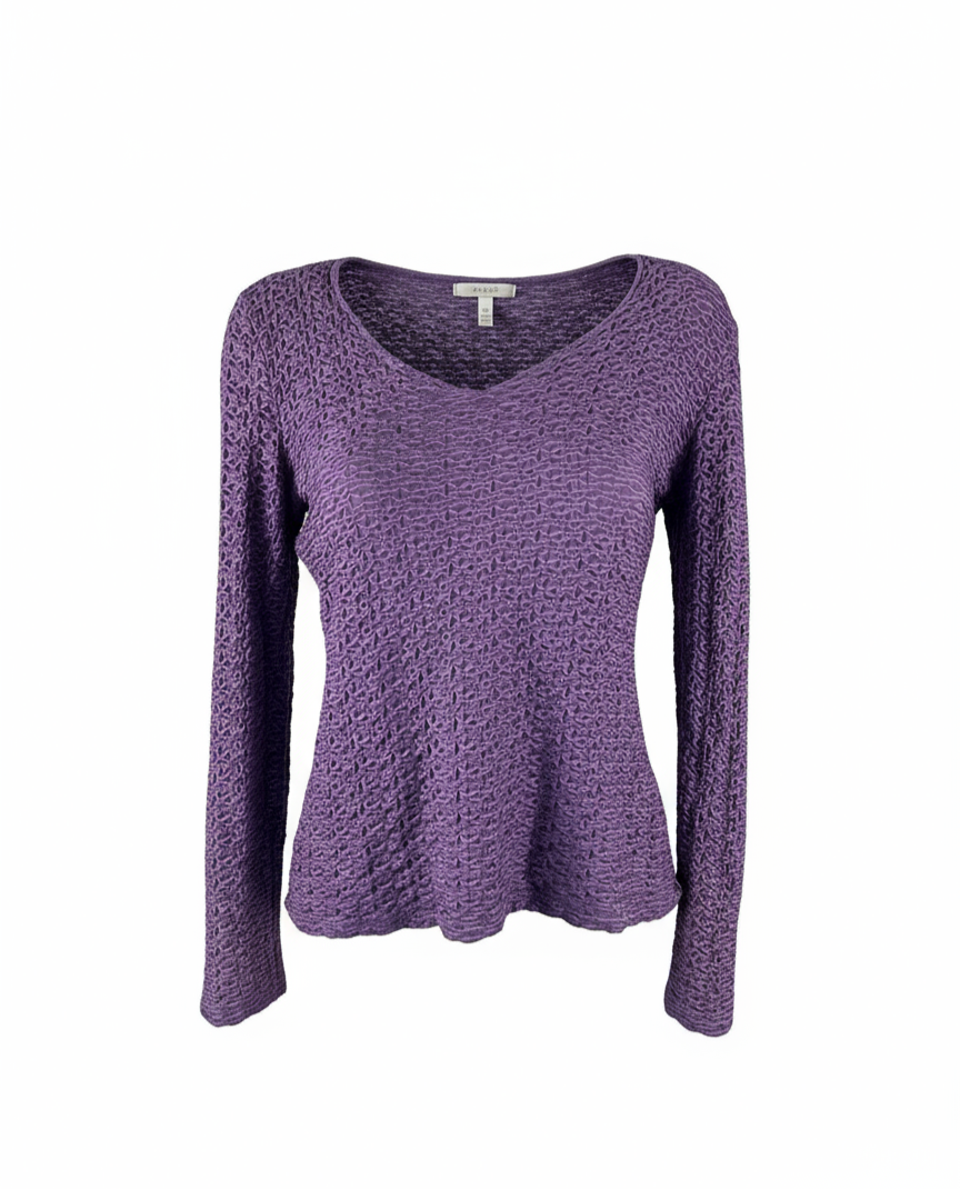 GIORGIO ARMANI - MAGLIA VIOLA IN FILO CROCHET