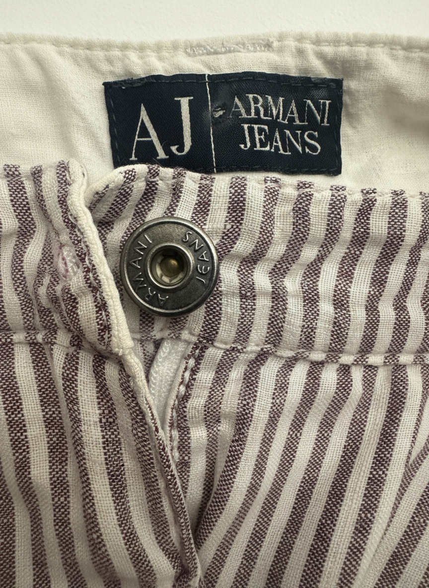ARMANI JEANS - PANTALONE A RIGHE BIANCHE E BLU