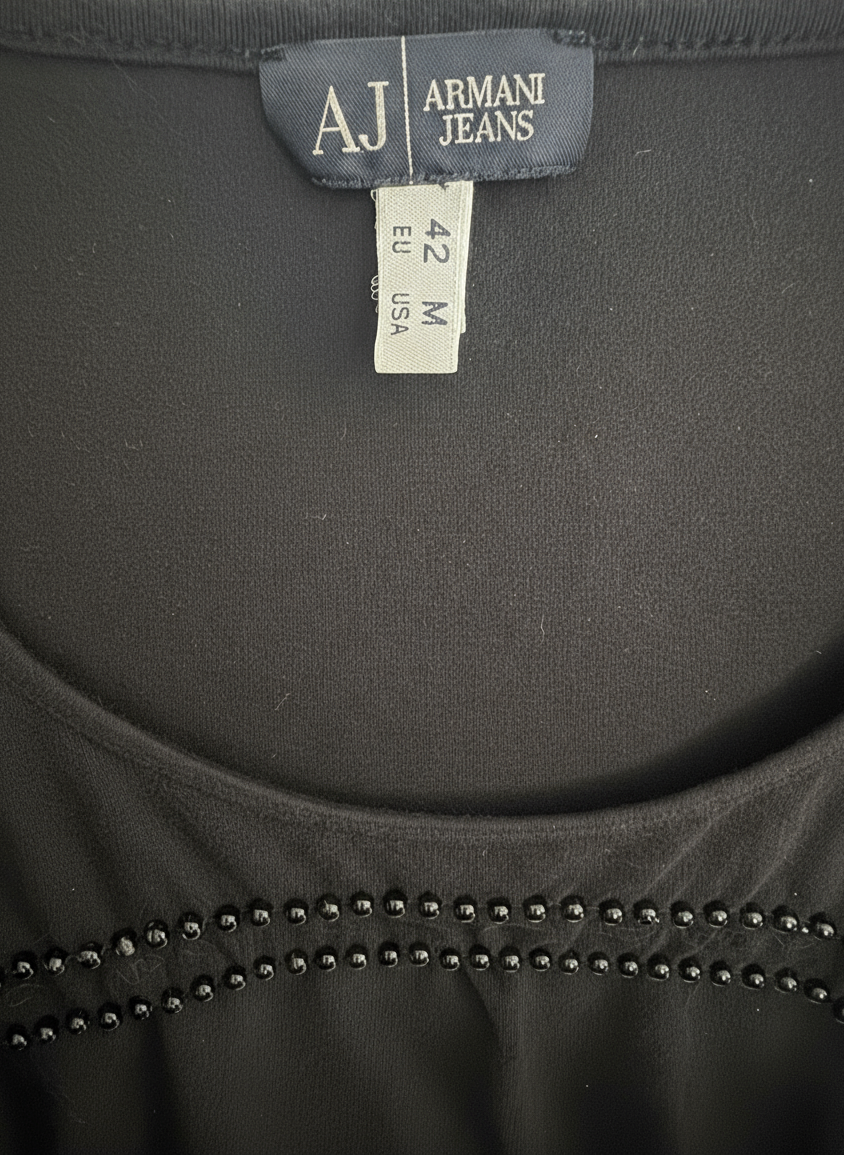 ARMANI JEANS- MAGLIA IN COTONE NERO