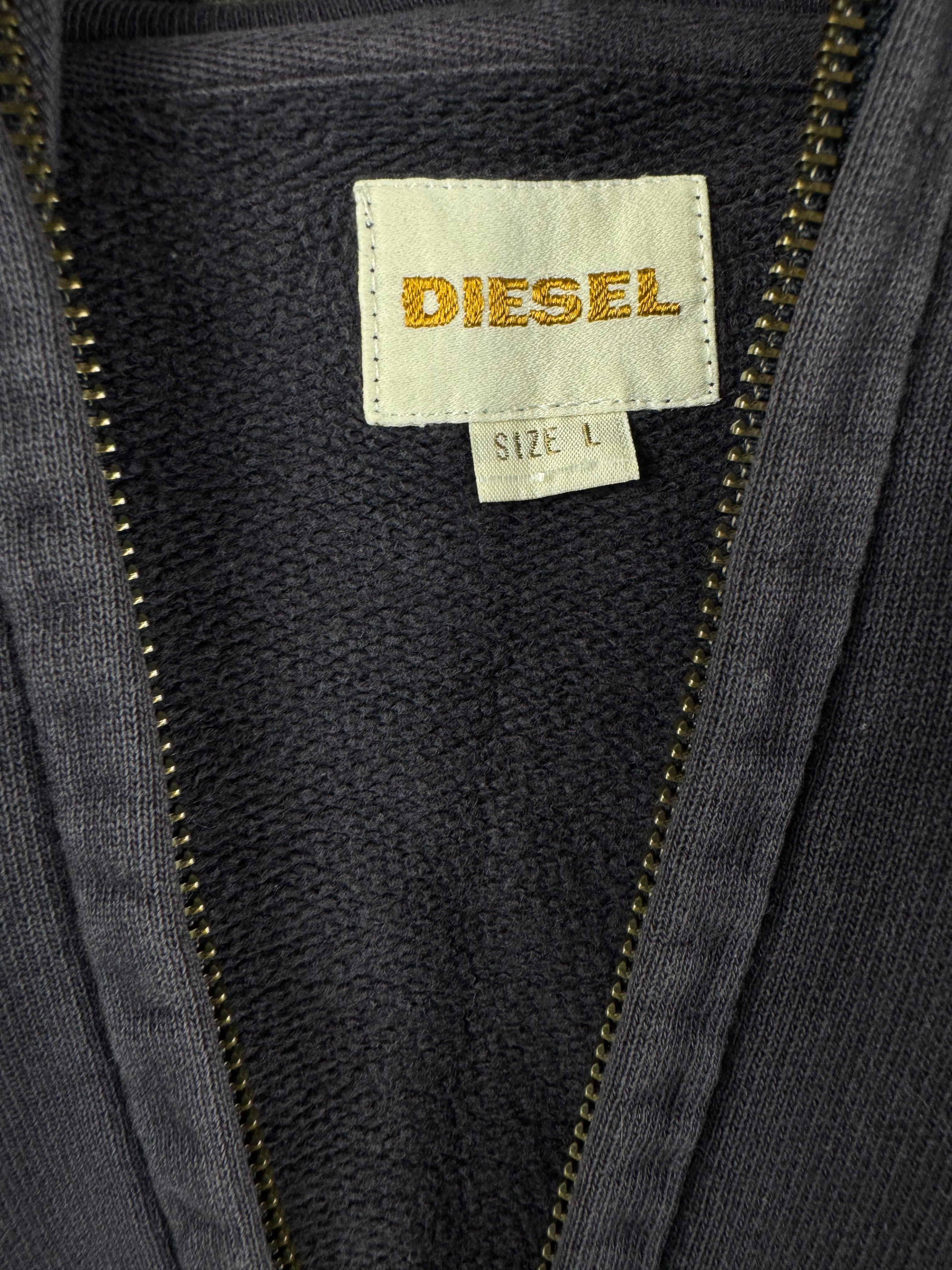 DIESEL - FELPA CON ZIP E CAPPUCCIO