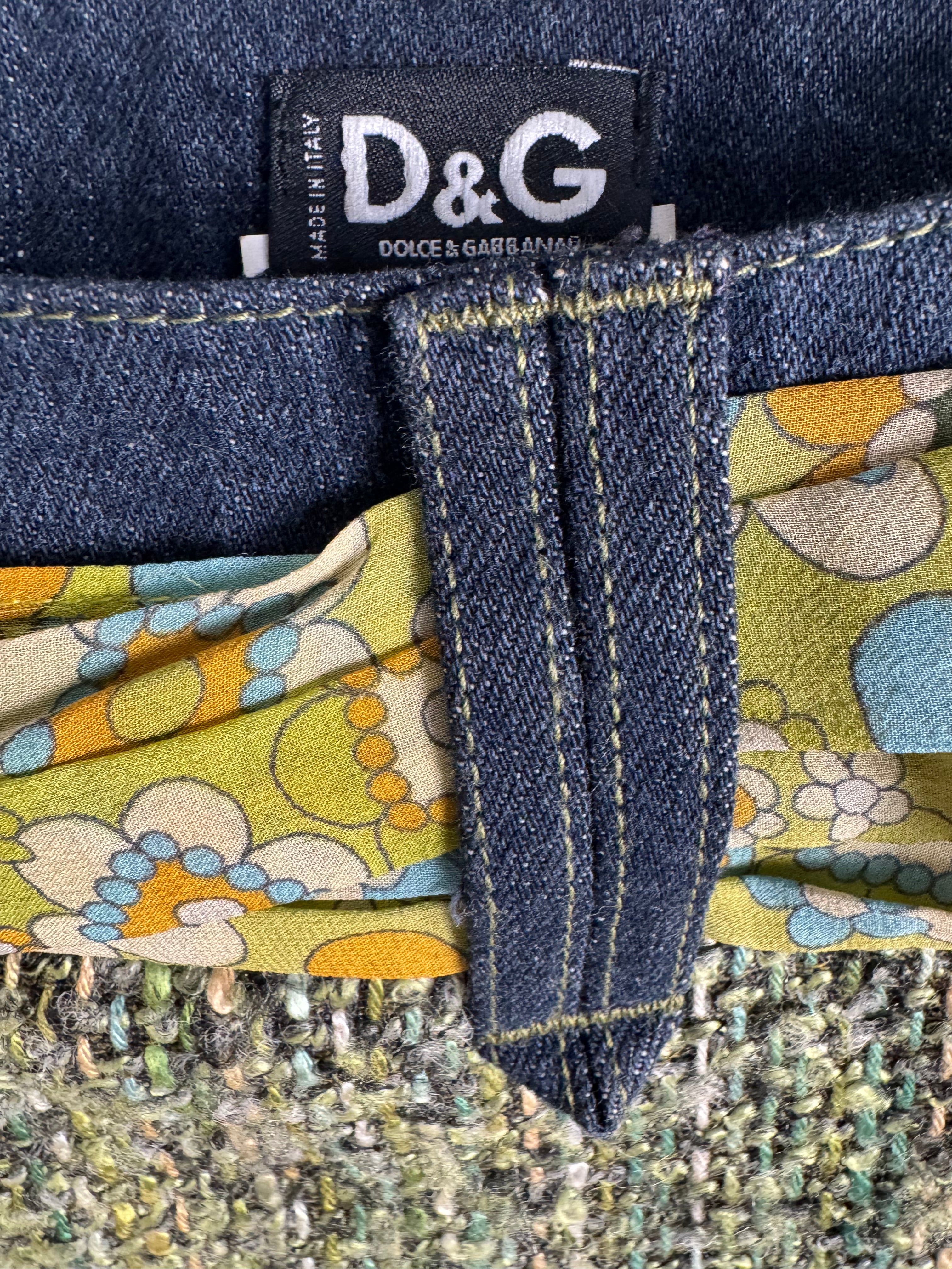 DOLCE & GABBANA - GONNA IN DENIM CON DETTAGLI FLOREALI