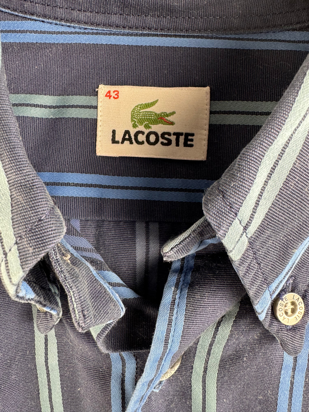 LACOSTE - CAMICIA CLASSICA A RIGHE