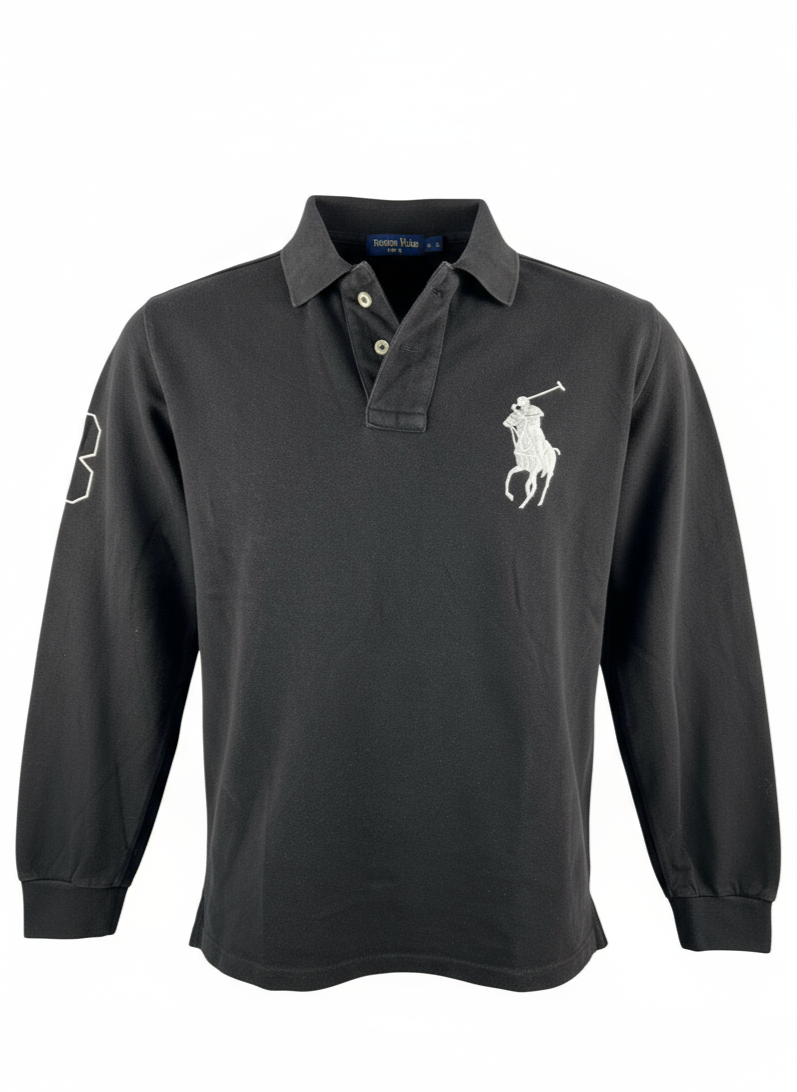 POLO RALPH LAUREN- POLO A MANICHE LUNGHE NERA