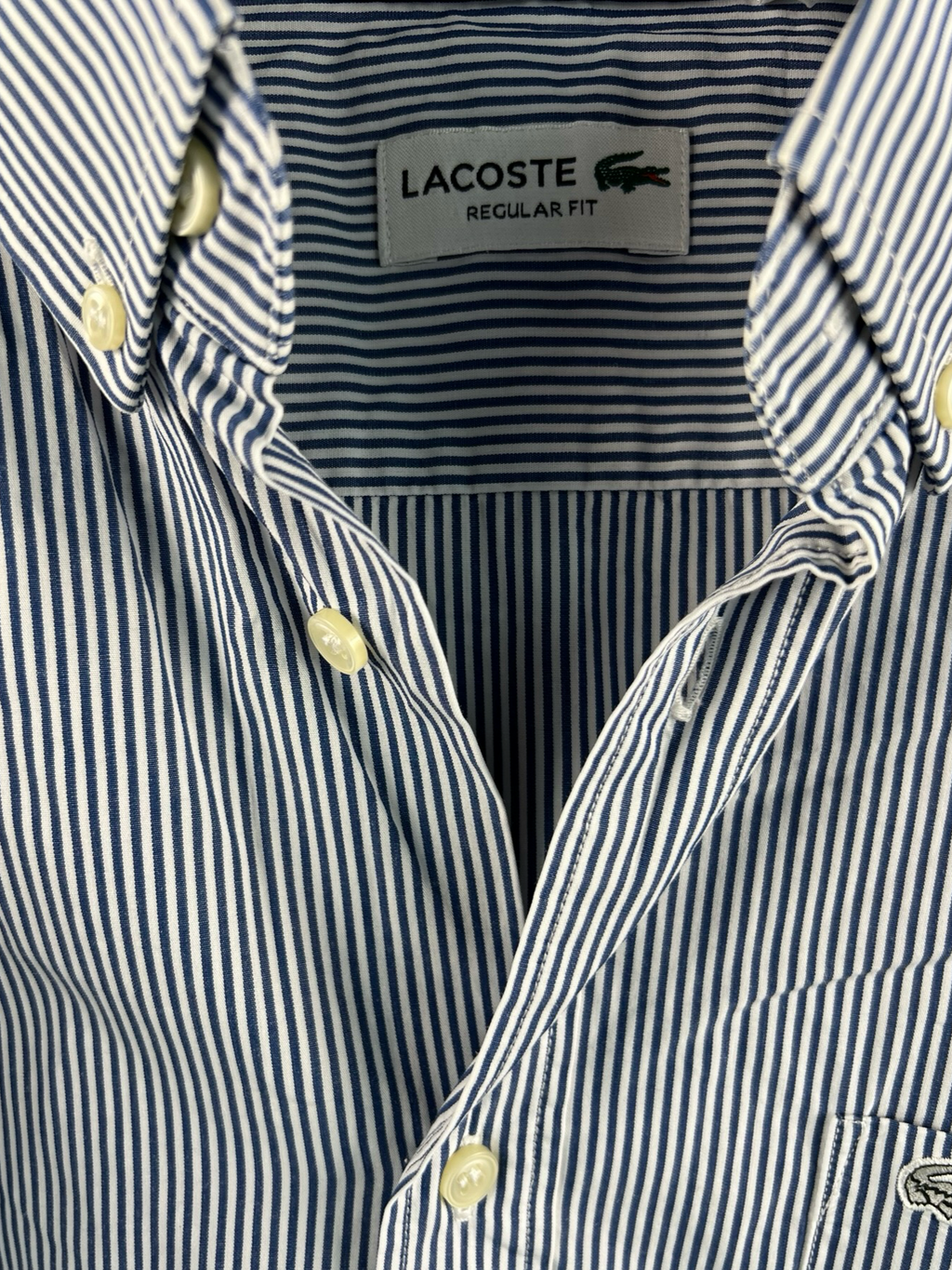 LACOSTE-CAMICIA CLASSICA A RIGHE