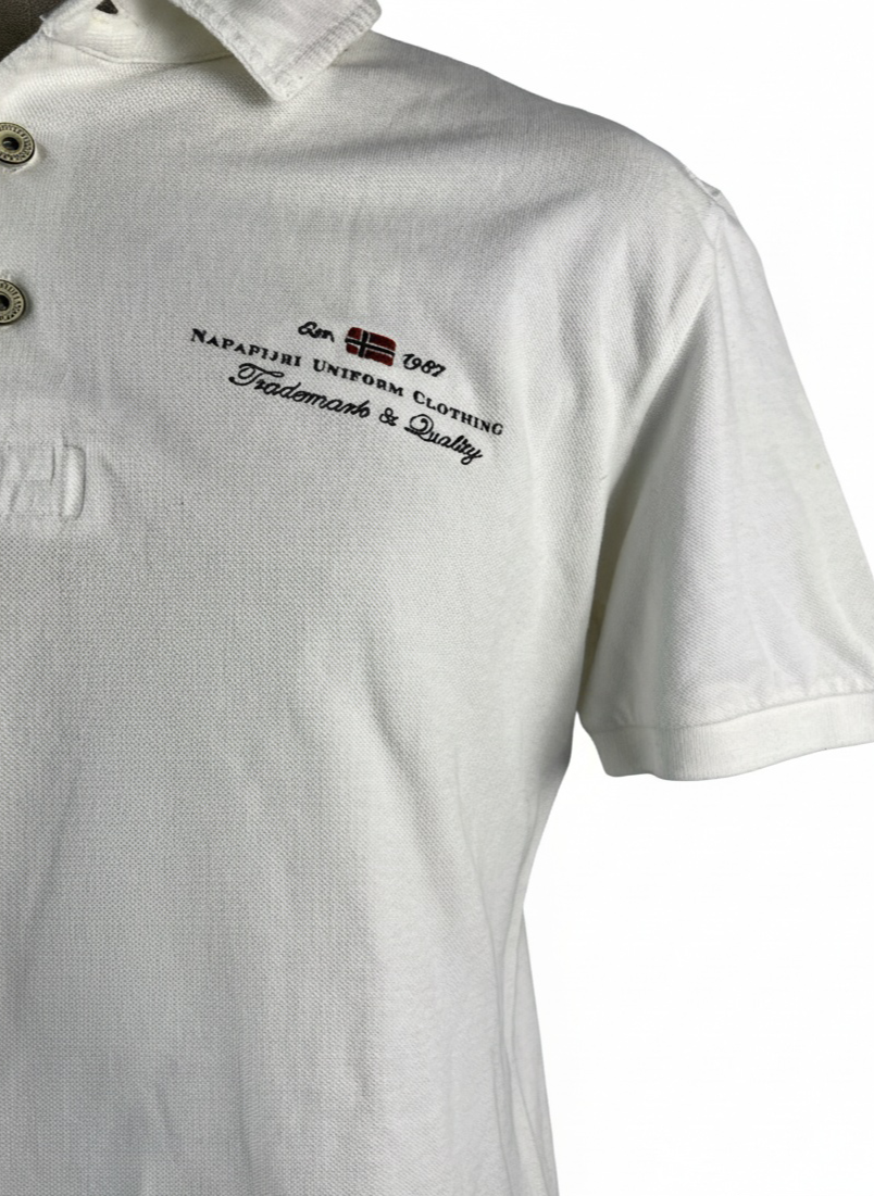 NAPAPIJRI-POLO T-SHIRT BIANCA