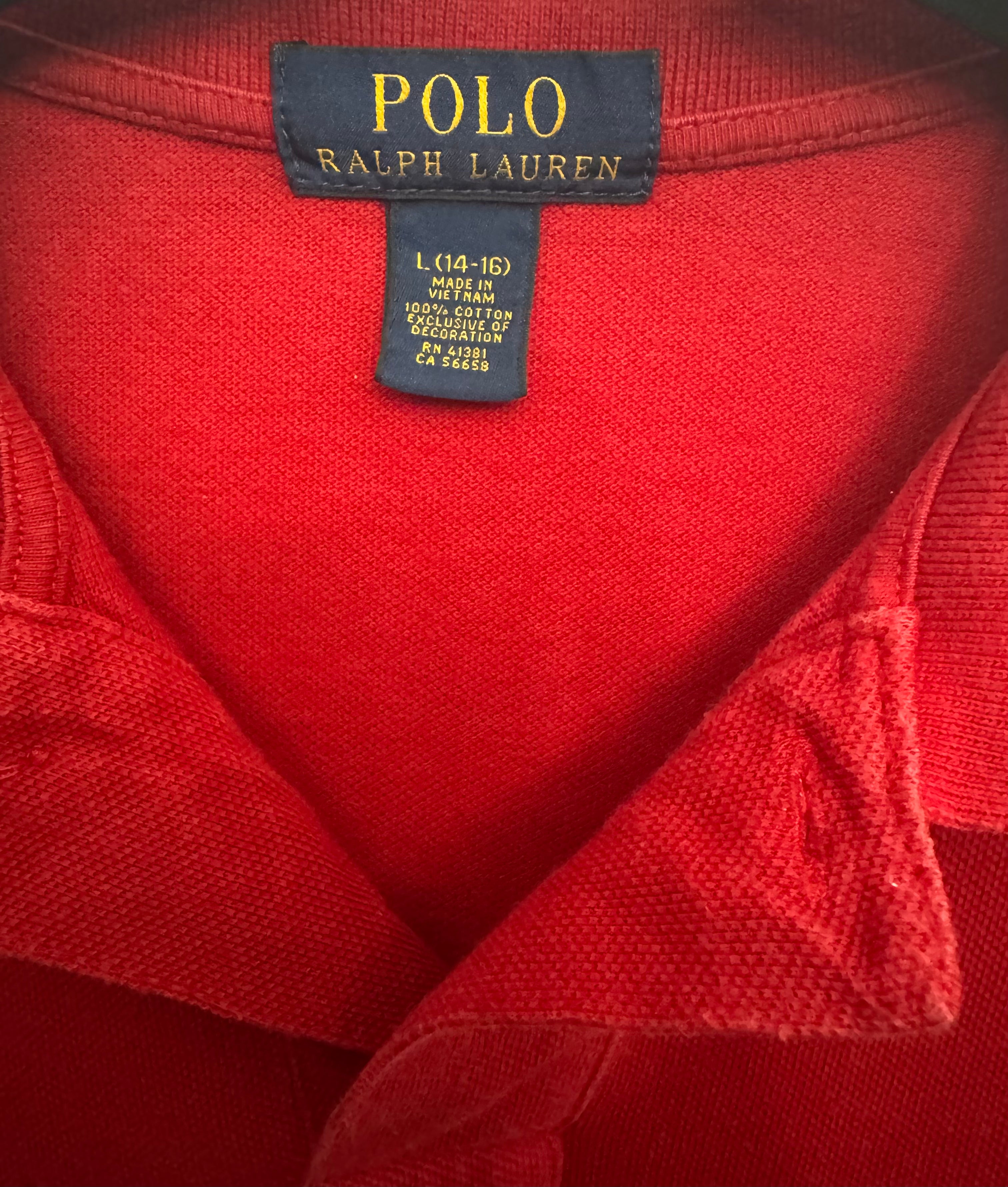 POLO RALPH LAUREN-T-SHIRT POLO IN ROSSO