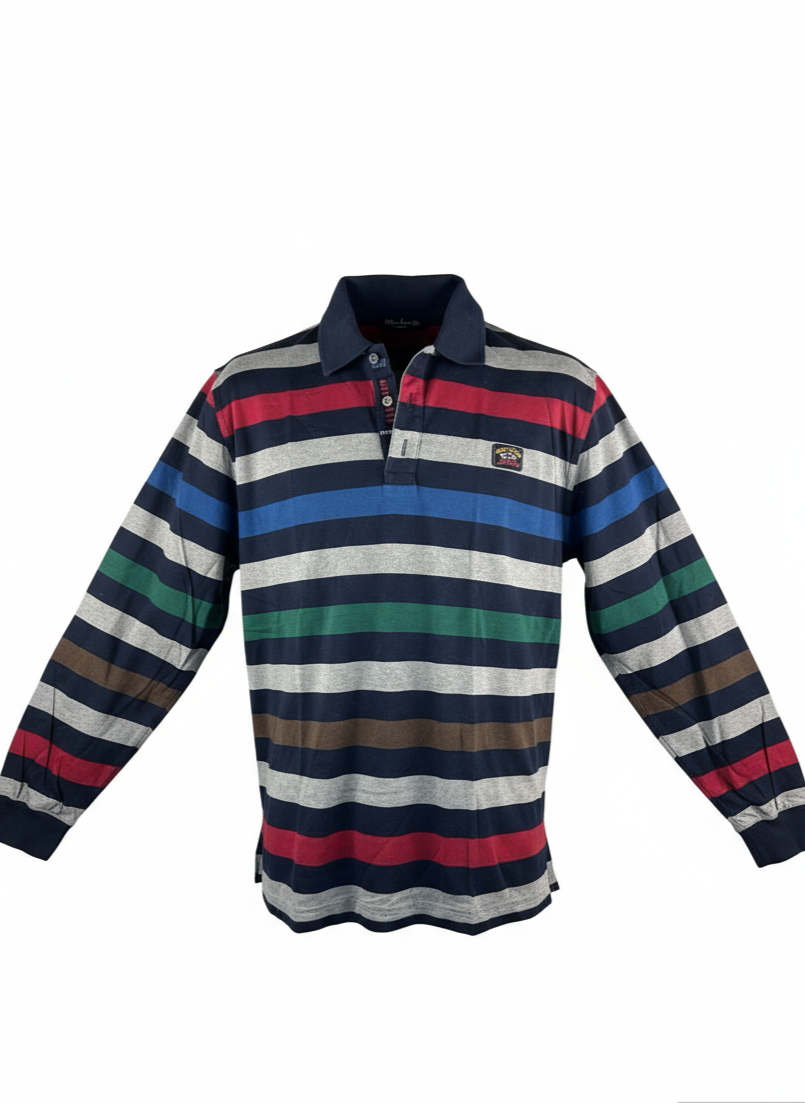 PAUL&SHARK-MAGLIA MANICHE LUNGHE A RIGHE