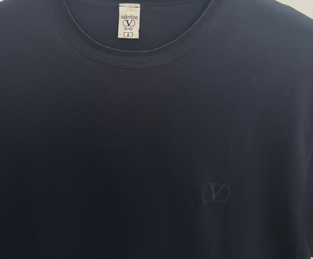 VALENTINO-T-SHIRT SEMPLICE BLU NAVY
