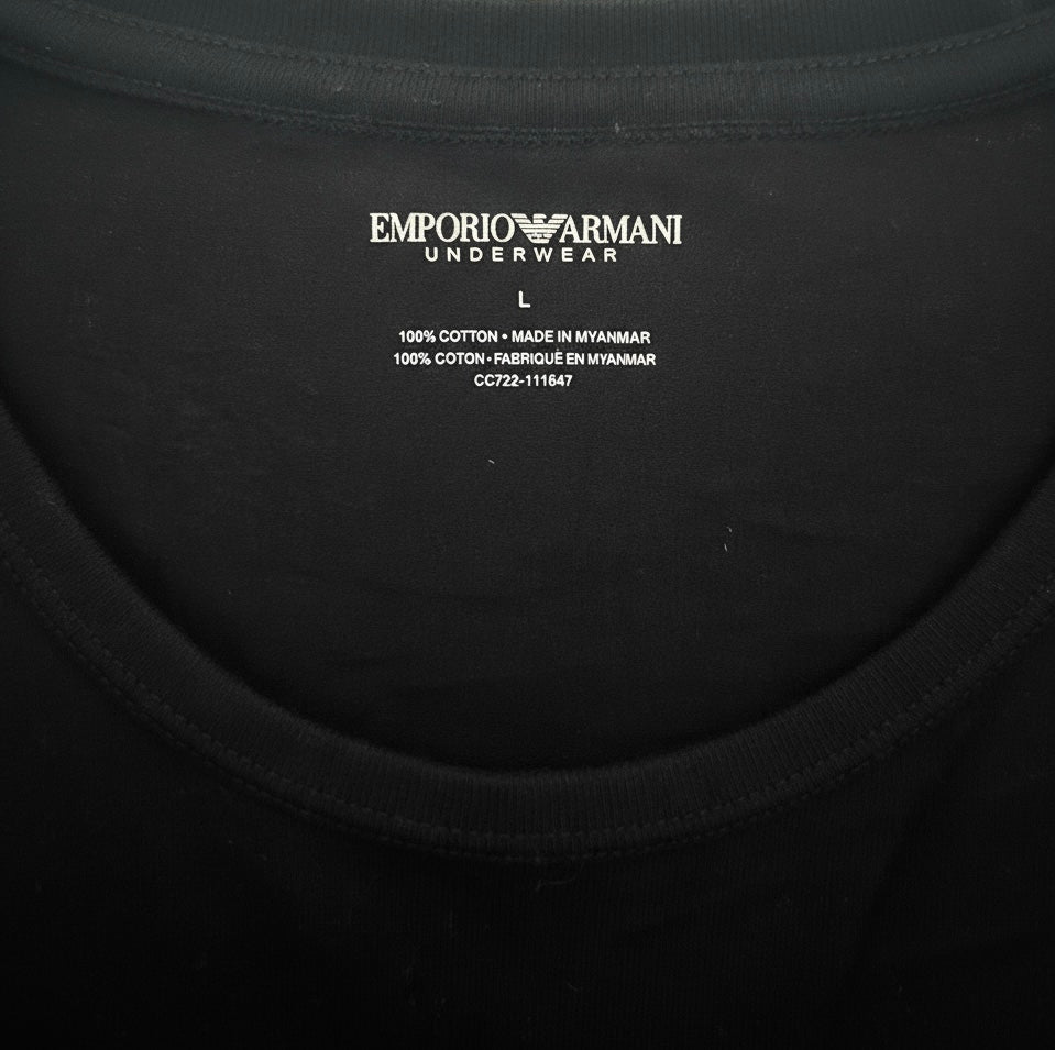 EMPORIO ARMANI- T-SHIRT IN COTONE NERO