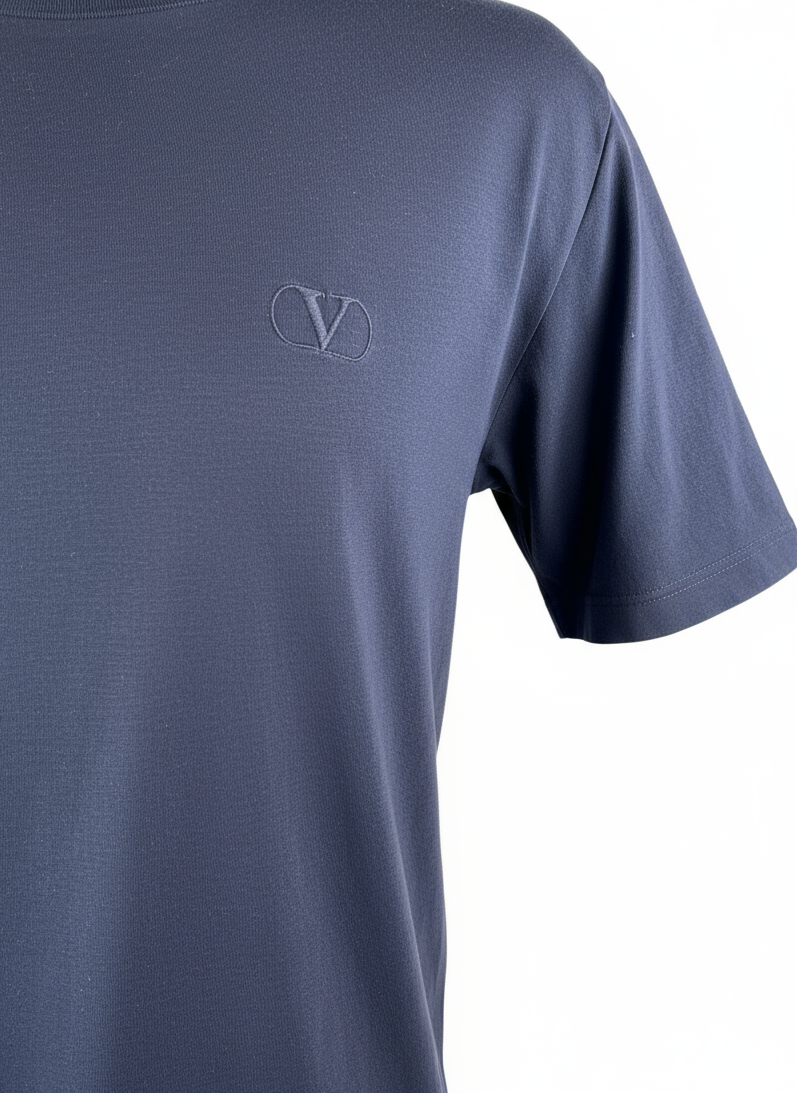 VALENTINO-T-SHIRT SEMPLICE BLU NAVY