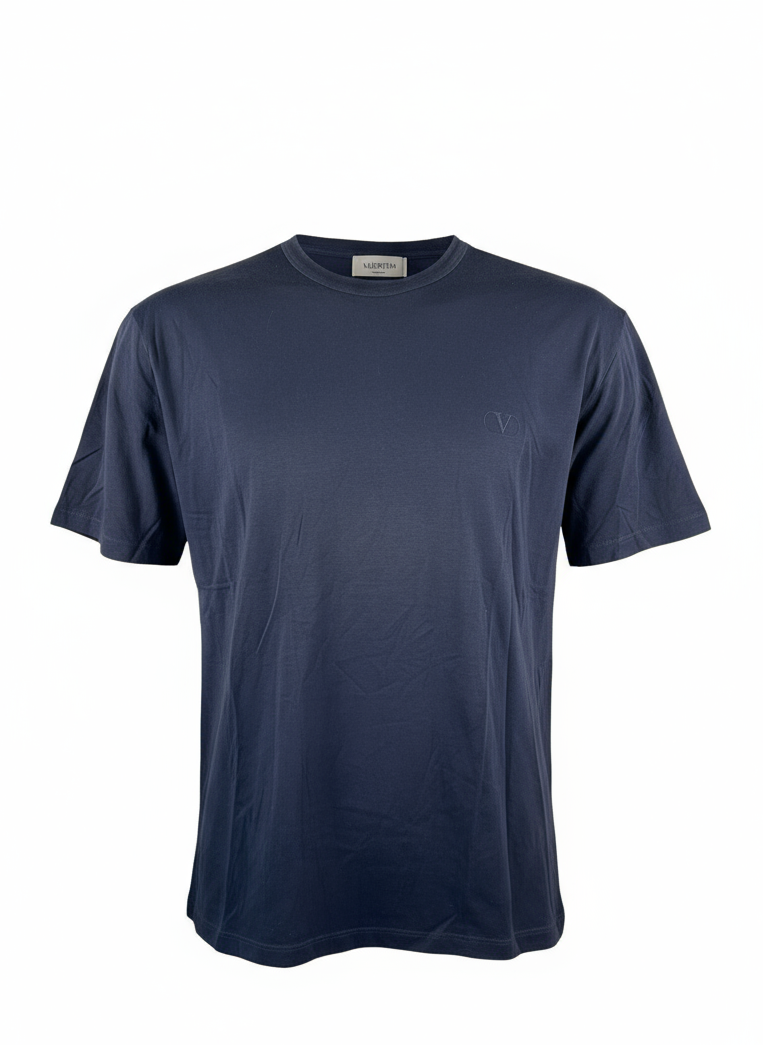 VALENTINO-T-SHIRT SEMPLICE BLU NAVY